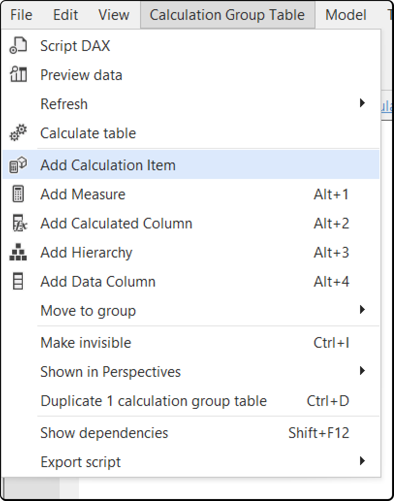Add Calc Item