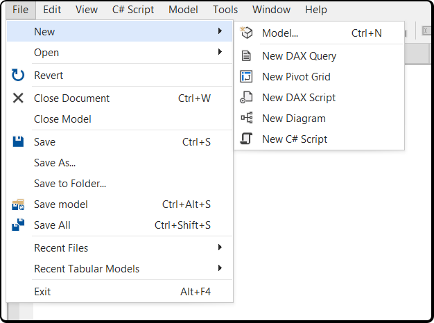 File Menu New